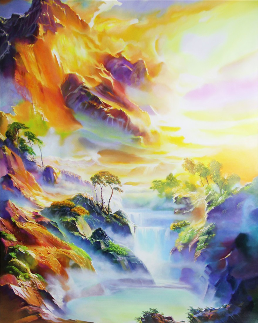 朝鲜油画 一级艺术家 金成浩《紫气东来》