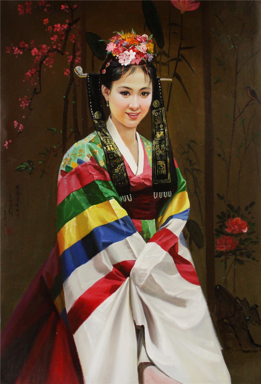 朝鲜女画家图片